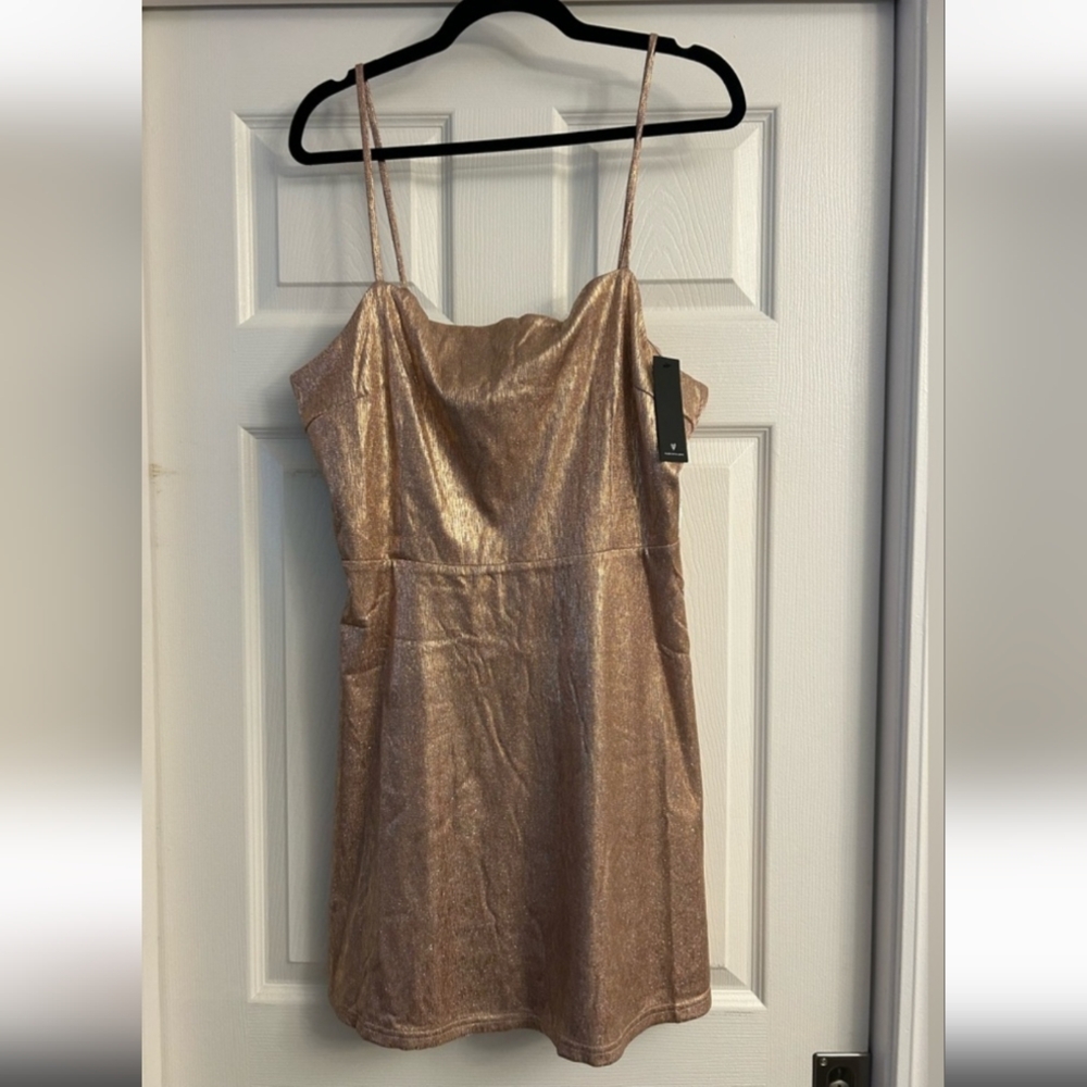 Lulu's Dress Rose Gold Spaghetti Strap Mini